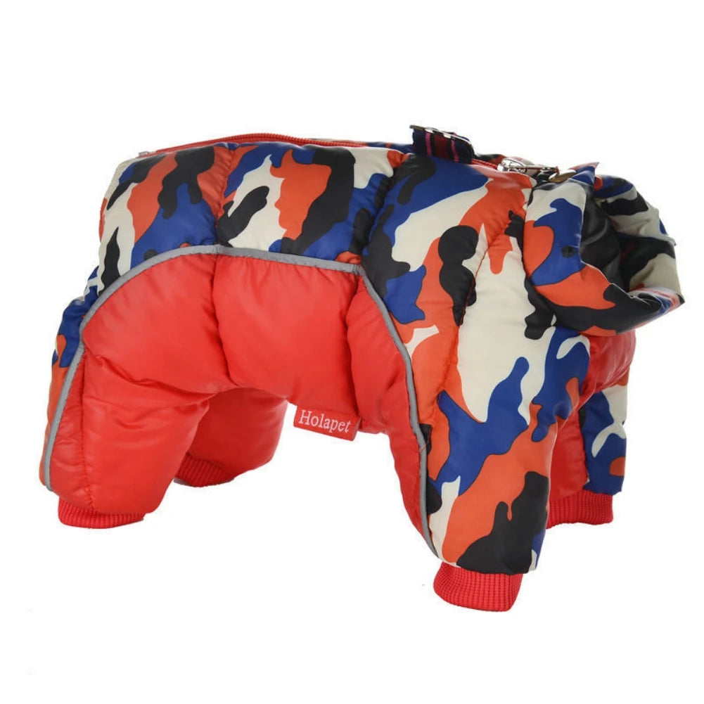 Warm Padded Waterproof Dog Coat with Reflective Strips
